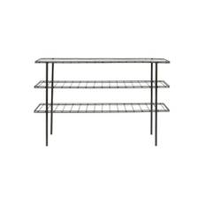 House Doctor Console/Table, Gany, Black-L: 35 cm, W: 130 cm, H: 85 cm - Black / Iron , Glass / l: 35 cm, w: 130 cm, h: 85 cm