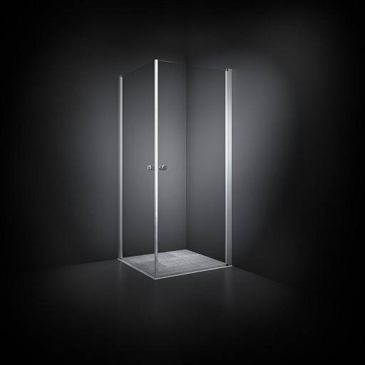 Dansani Match brusehjørne, model A+A, 89x99 cm, klart glas, satin profil