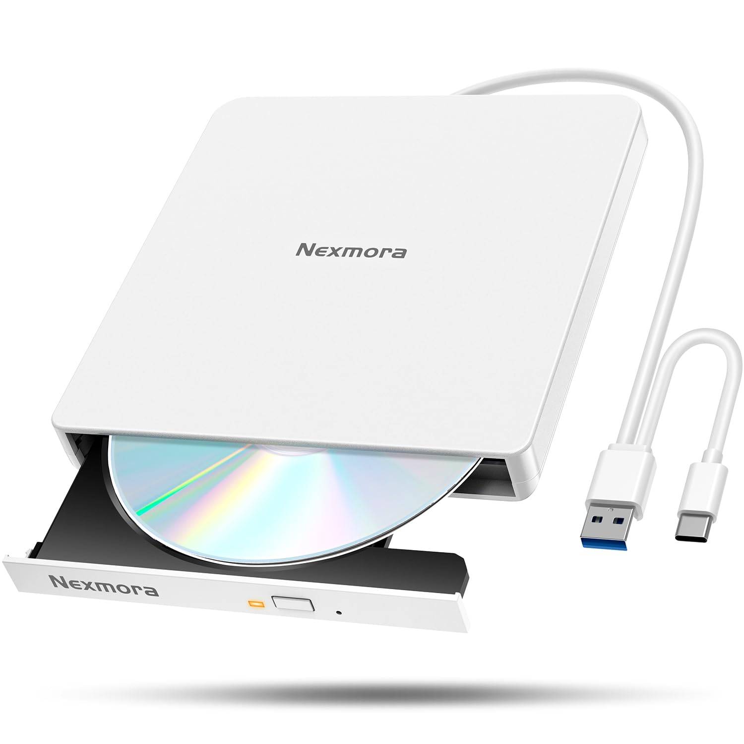 Hastighet USB CD DVD DVD Extern DVD USB Dubbel CD Buss Extern CD Optisk Extern CD Mac Kompatibel med Windows Windows Extern CD DVD-enhet [2025 vit