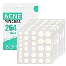 Pimple Patches hydrokolloid, osynliga finnar med teeträd olja dag och natt använd pimple lapp akne lappar vattentäta ventilerande akne patch, plåster, anti-(264 stycken)