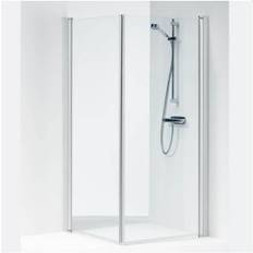 Outlet - Ifö Space 2000 brusedør SPNK 750 - Alu profiler - Klart glas