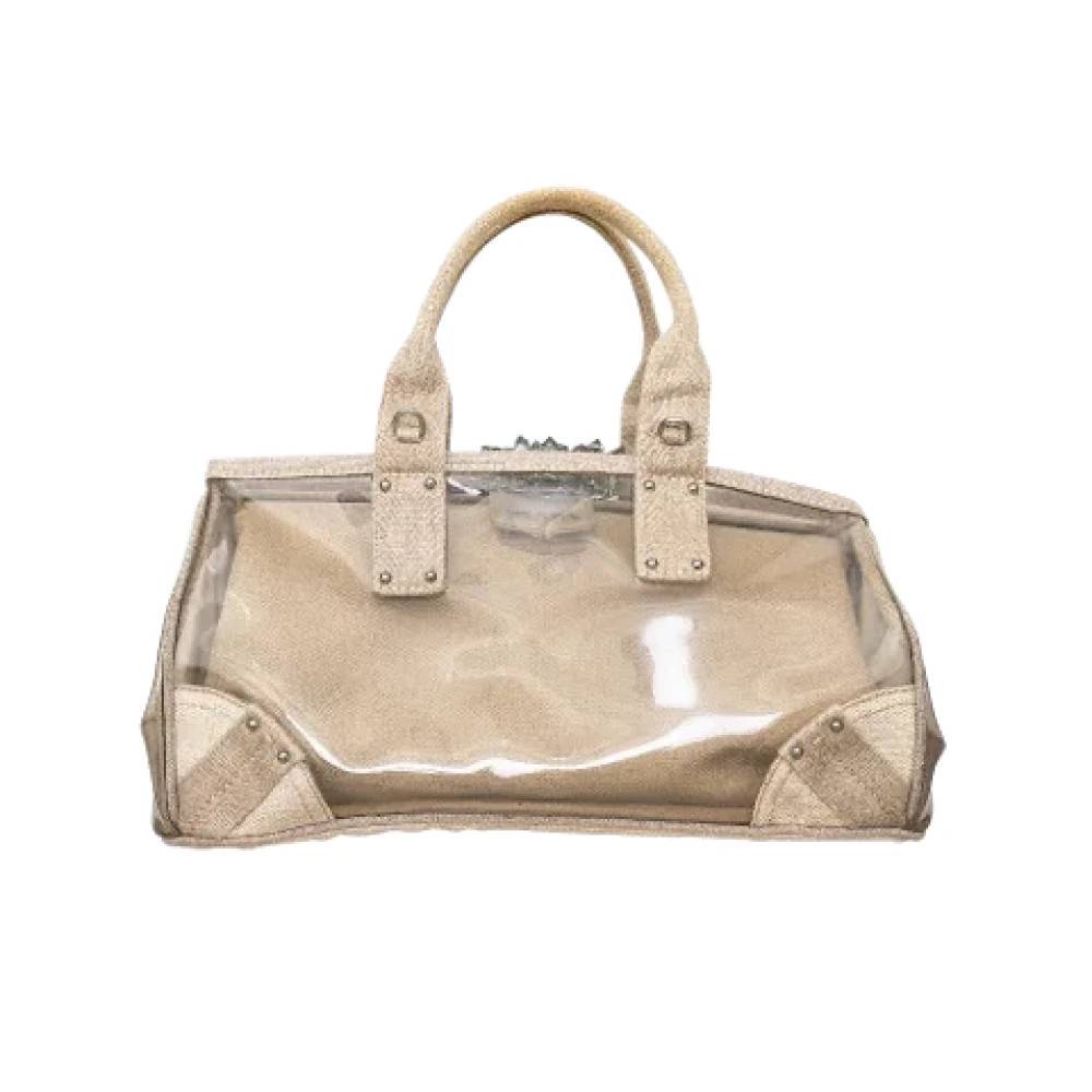 Prada Vintage Pre-owned Canvas prada-tasker - Vintage - Dame - Beige - ONE SIZE - Uld