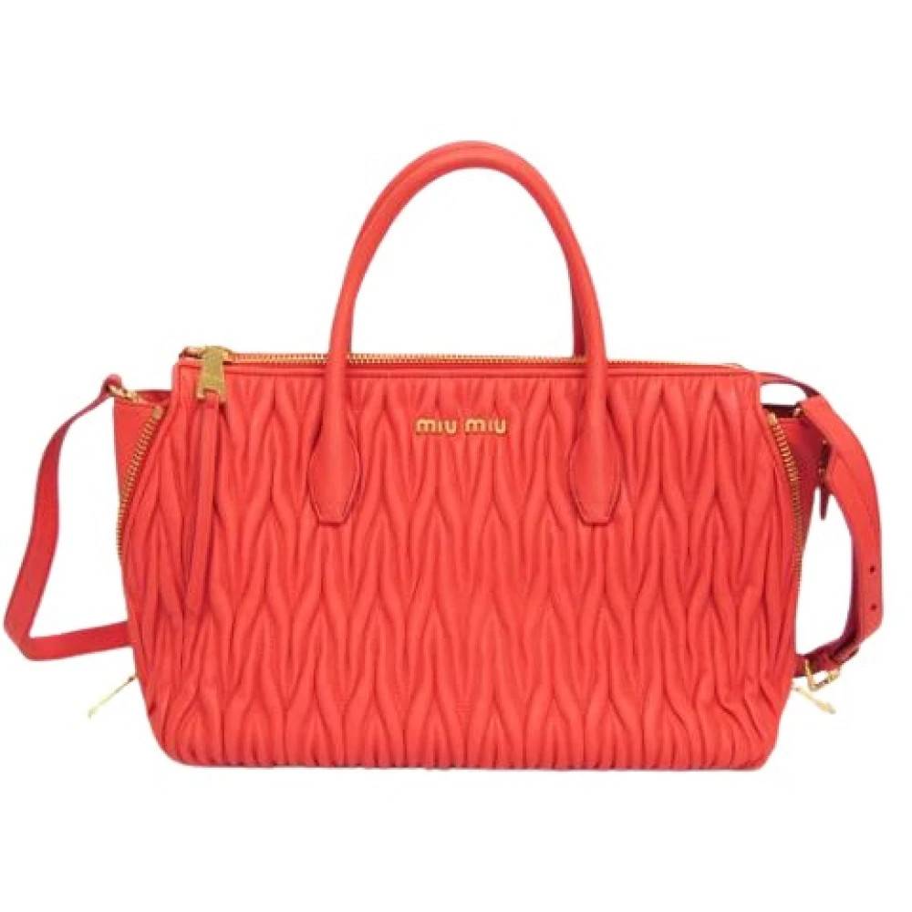 Miu Miu Pre-owned Pre-owned Matelasse Skuldertaske - Vintage - Dame - Rød - ONE SIZE - Uld