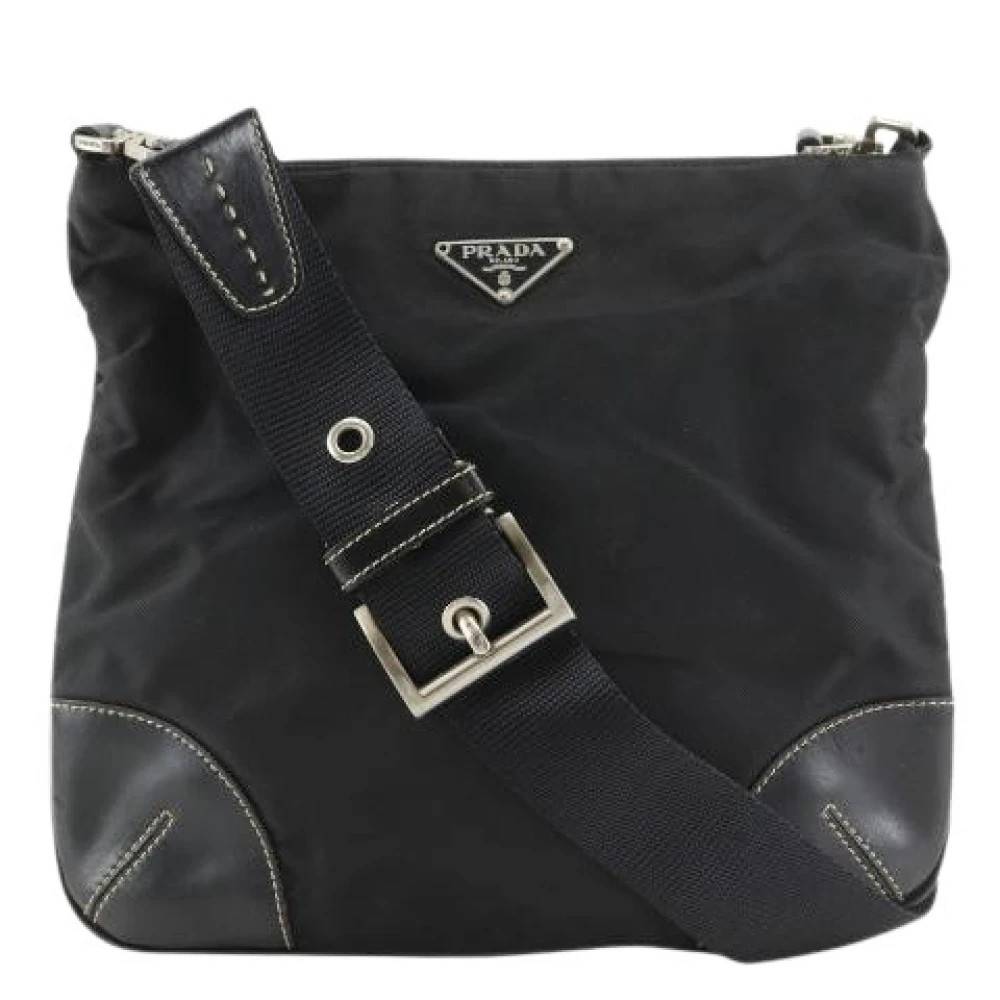 Prada Vintage Pre-owned Nylon Skuldertaske - Vintage - Dame - Sort - ONE SIZE - Uld