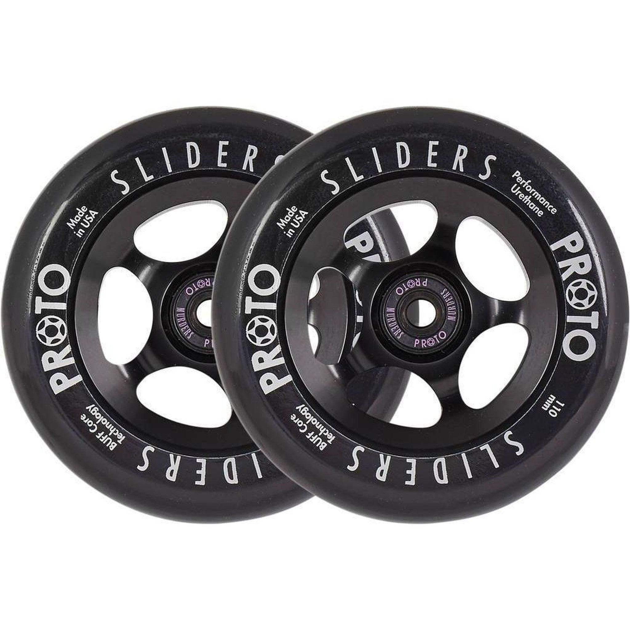 Proto Slider Hjul Til Løbehjul 2-Pak - Black On Black