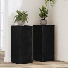 vidaXL Planteholder 2 pcs Sort eg 30 x 30 x 70 cm Konstrueret træ
