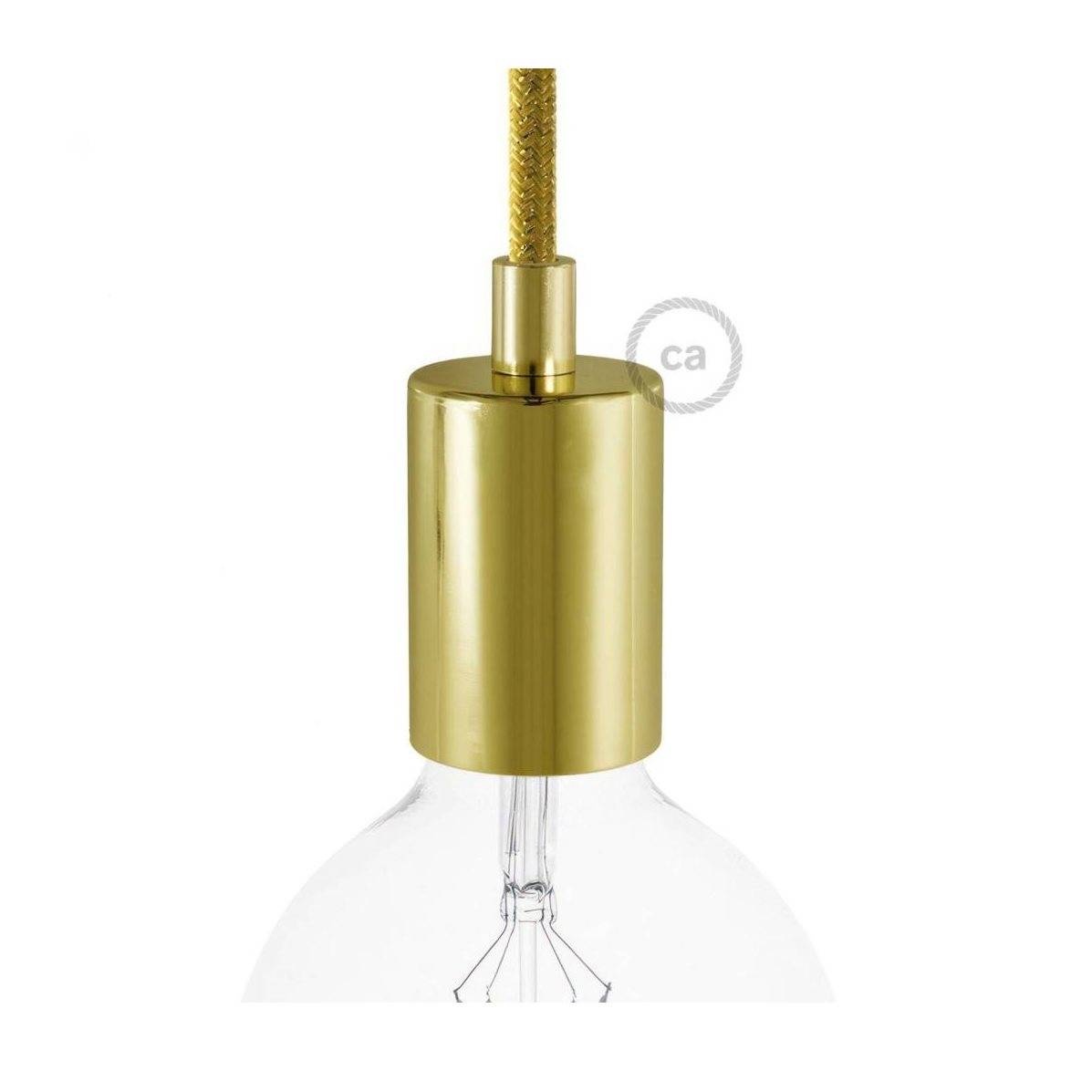 Kit cylindrisk lamphållare E27 i metall mässing