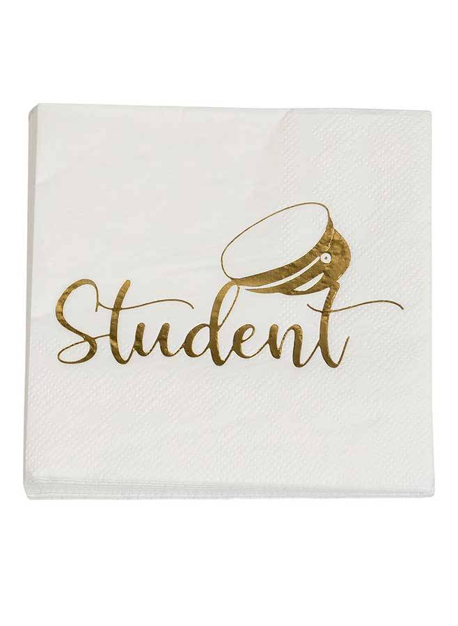 Pappersservetter i vitt - Student 16 pack - 33x33 cm
