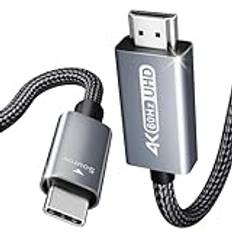BENFEI USB C till HDMI-kabel (4K @60Hz 1,8 m Thunderbolt 3 till HDMI-kabel kompatibel med MacBook Pro 2019/2018/2017, Samsung Galaxy S9/S8 med mera [aluminiumskal och nylonkabel