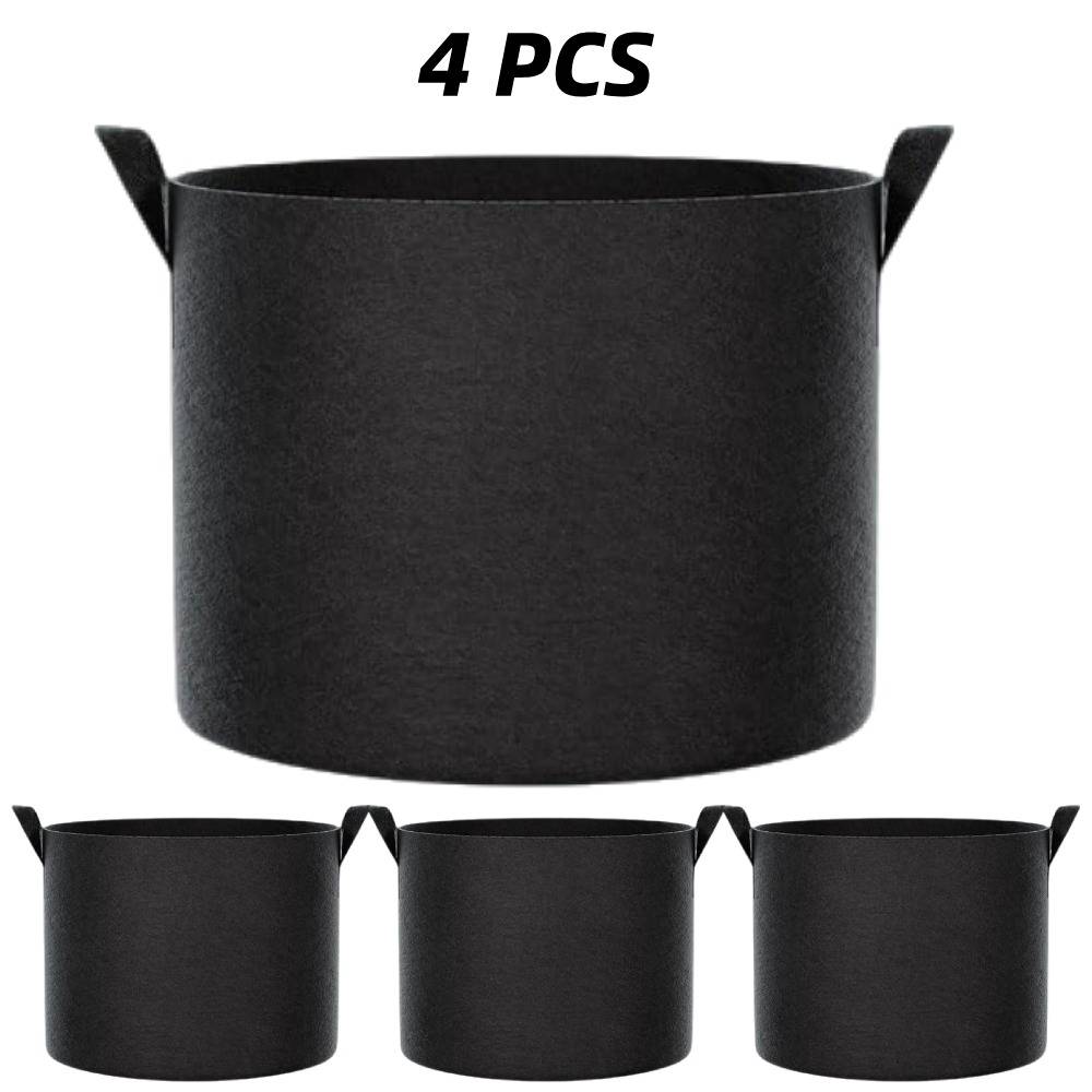 15 Gallon Grow Bags 4-pack – Heavy Duty Thick Fabric Plant Pots With Reinforced Handles, Breathable Drainage Planters For Tomatoes, Potatoes & Large Vegetables Indoor Outdoor