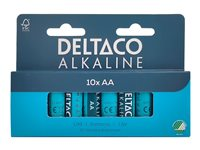 DELTACO - Batteri 10 x AA / LR6 - alkaliskt - 2800