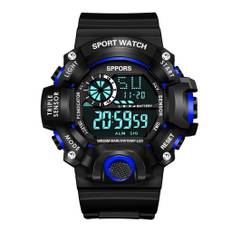 and Couple Sports High Junior High Waterproof Simple 50 Water LED Entrance High Junior High Birthday XINGYOU Men's Women's Watch, Watch, Girls, Boys, blå