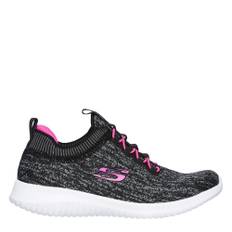 Skechers Ultra Flex Bright Horizon Junior Girls Trainers - Black/Pink