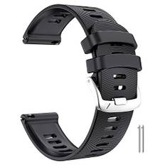 ANBEST Kompatibel med Garmin Forerunner 245/645/Vivoactive 5/Vivoactive 3-armband, 20 mm klockarmband i silikon för Garmin Vivomove HR/Venu/Move 3, svart
