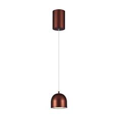 Hængende LED lampe Ø100, justerbar wire, berøringsbelysning on/off, 3000K, brun, hus