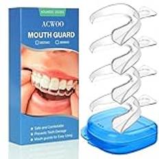ACWOO munskydd för att slipa tänder och knyta ihop, 4-pack Sleep Mouth Guard Dental Night Guards, Återanvändbara munskydd som slipar tänder för att förhindra bruxism (A)