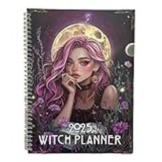 Witch Decor Planner Book, Novelty Witch Cover Planner, Weekly Monthly Planner, Novelty Weekly and Monthly Planner Academic Planner Daily Organizer for Home School Studio, A4 Sized, 177 Pages