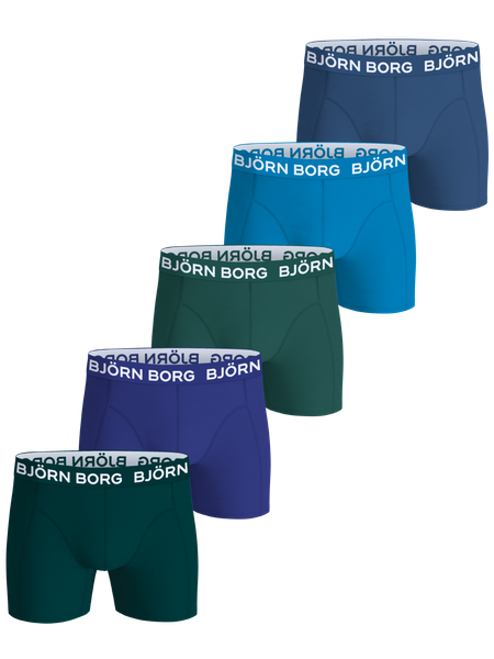 Björn Borg Cotton Stretch Boxers 5-pack Blå, 158-164