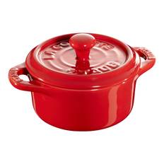 Staub Ceramique Mini Cocotte 10 cm, Rund, Kirsebærrød, Keramisk