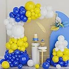 Blågul Vit Ballong Bågesats, 125 St. Blågul Vit Ballongsset, Latex Fest Ballonger För Baby Shower För Lovning Sårsdag Bröllopsfödelsedag Examens Fest Picknick Dekoration