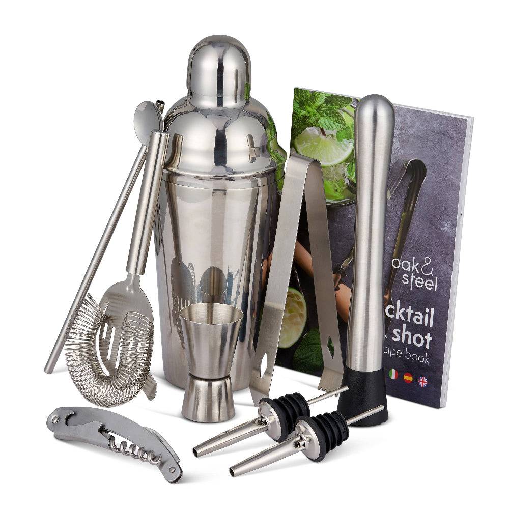 Oak & Steel Oak & Steel 10 Deles Rustfrit Stål Cocktail Sæt