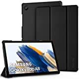 EasyAcc Fodral kompatibelt med Samsung Galaxy Tab A8 10,5" 2022, 2021 SM-X200/X205/X207, ultratunt PU-läderfodral med svart stödfunktion