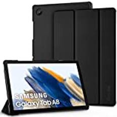 Easyacc Fodral Kompatibelt Med Samsung Galaxy Tab A8 10,5 tum 2022 (SM-X205N/ X200N), Ultratunt Fodral Med Stativfunktion Pu-LäDer Smart Fodral, Svart