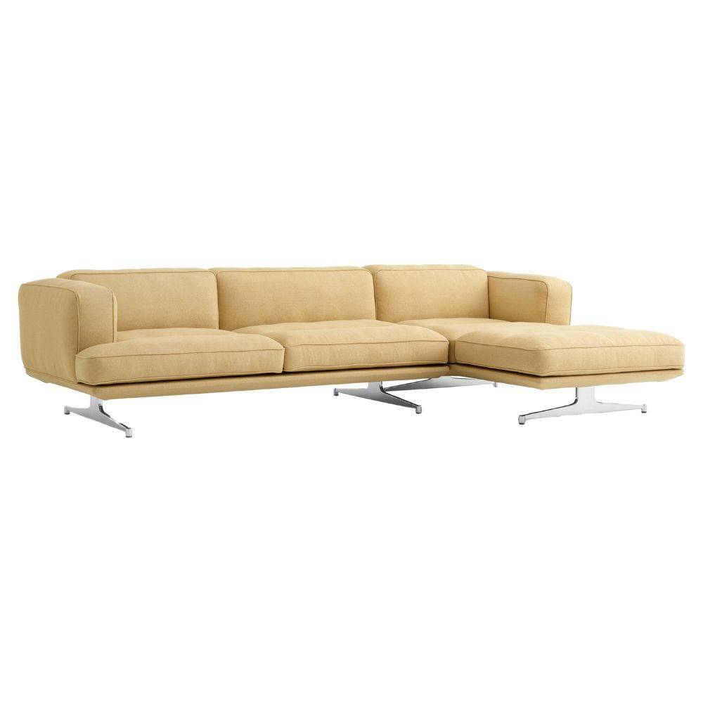 &Tradition Inland Right Chaise Longue Sofa AV42 Polished Aluminium & Acca 231