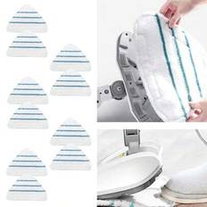 3/5/10st H2O Ångmopp Ersättningsdynor Tvättbara Återanvändbara Krok och Slingor Rengöringsdukshuvuden för Supor Ariete H2O Ångmoppar Mikrofiber Supera - Vitt (En-Storlek)