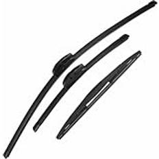 JUWENFF 26" 14" 14" främre och bakre vindrutetorkarbladssats för Nissan Rogue 2008-2013 med J/U-krok - 3-pack svart