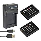 Newmowa Li-50B Ersättningsbatteri (2-pack) och Bärbar USB-laddare för Olympus LI-50B och Olympus SZ-10 SZ-12 SZ-15 SZ-16 iHS Sz-20 SZ-30MR SZ31MR iHS TG-610 TG-630 HIS TG-810 TG-820