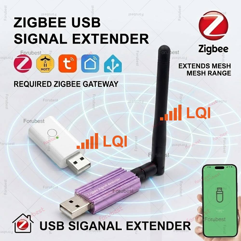 Zigbee Signal Range Extender USB Signal Repeater Amplifer With Detachable Antenna For TUYA Smart Life Gateway Z2M Home Assistant