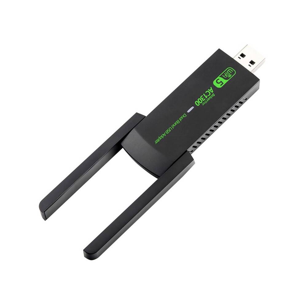 3X USB 3.0 WiFi-Adapter 1300Mbps Nätverkskort Dual Band 2,4G/5GHz Trådlös Mottagaresändare för Stationär Bärbar Dator