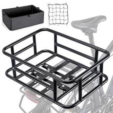 CXWXC Cykelkorg för bak med lastnät och tjockt foder för cykel, tjockt foderväska för cykel, elcykel (CX-086)