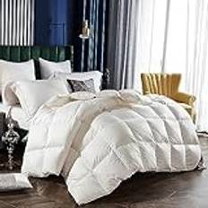 Lyxiga Gåsdun Och Fjäderfyllning 100% Naturligt Bomullsöverdrag Quilt 850+ Loft, 600 Oz Fyllvikt Duvet Core Corner Duvet TagWhite-200x230cm(1400g)