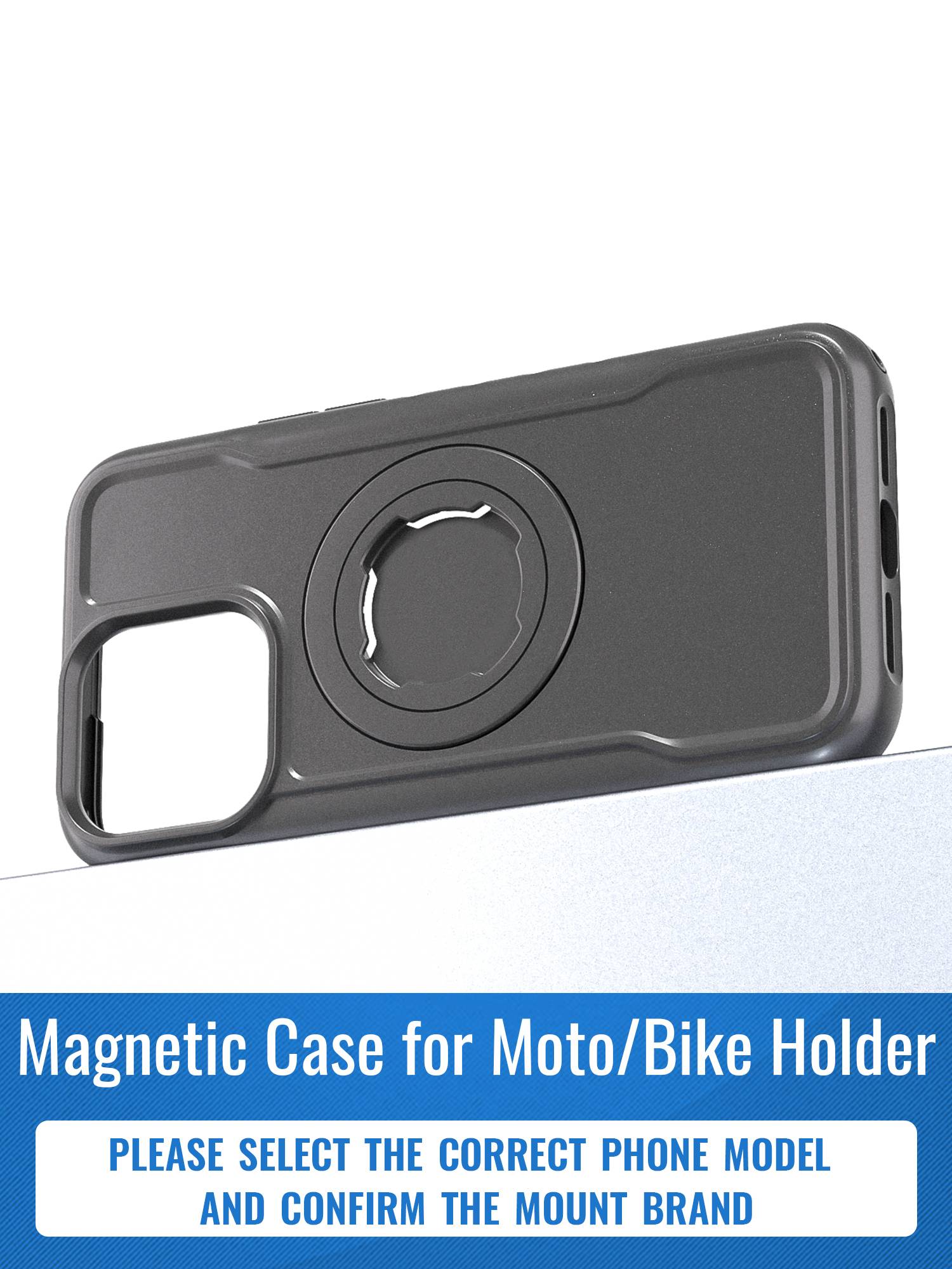 Magnetic Shockproof Case for iPhone 17 16 15 14 Pro Max with Lock-in System Design for Quad-style Bike/Motorcycle Mount/Holder