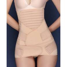 3pcs Waist Trainer Corset Set, Powerful Slimming Body Shaper Waist Cincher - Apricot - L,M,XL,XXL,XXXL,XXXXL