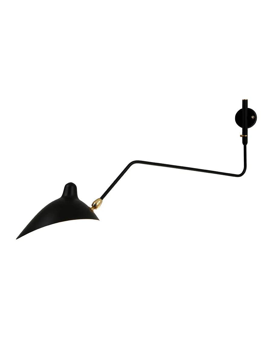 Big Wall Lamp w/1 Curved Arm af Serge Mouille - Jacobsen Plus