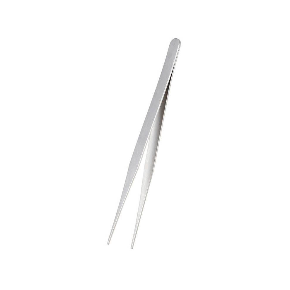 3X Fine Point Silver Ton Spetsiga Raka Pincett 4 1/2 Tum