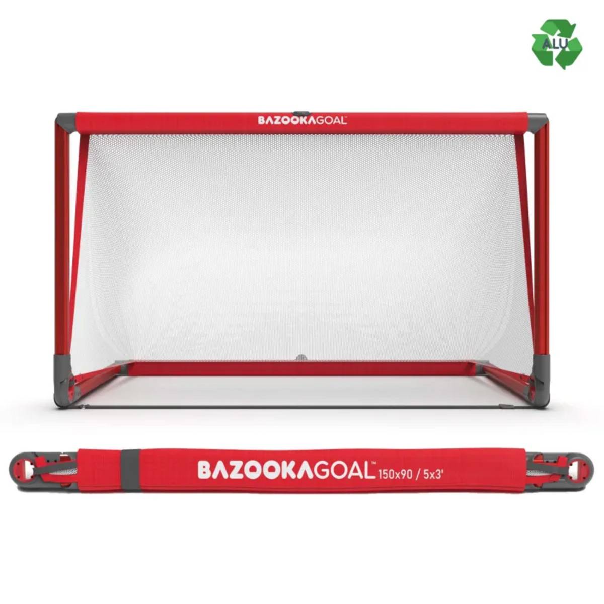 Bazooka pop-up-fotbollsmål i aluminium, 150 x 90 cm
