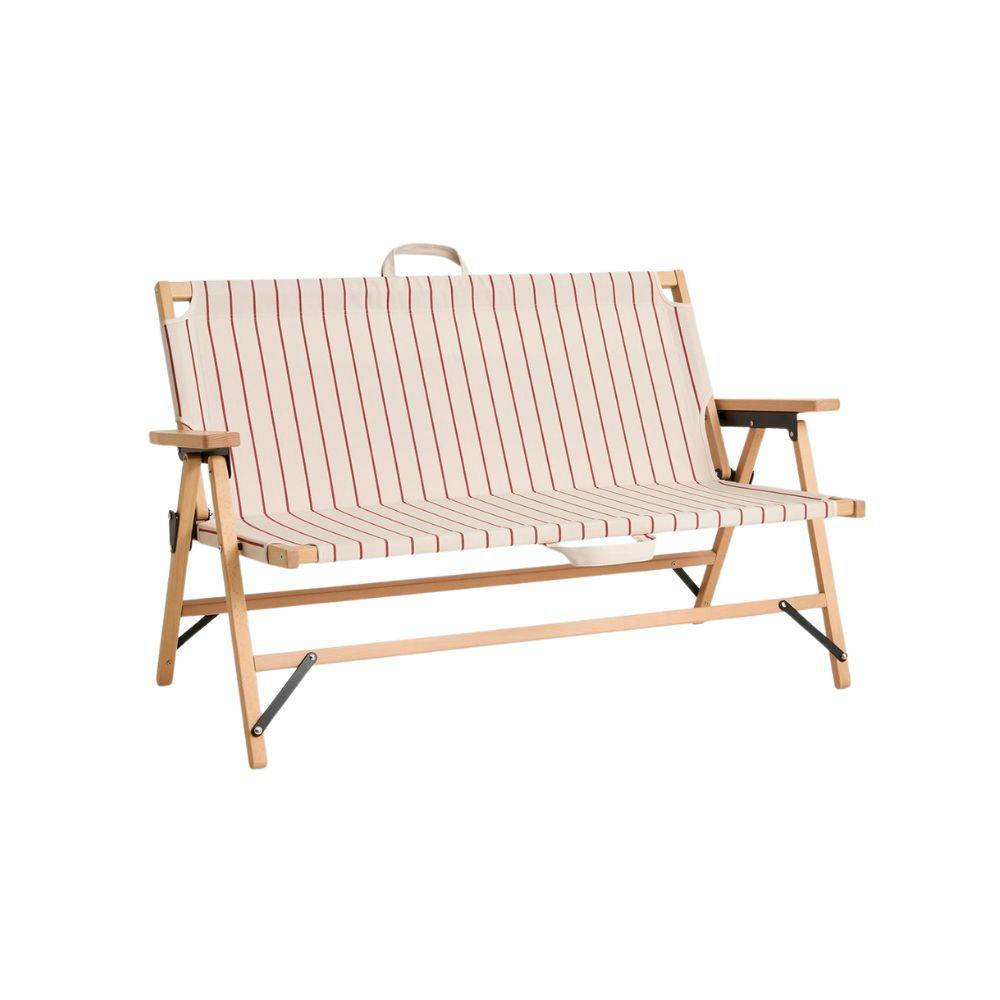 HAY Outdoor Market Folding Sofa Beige With Red Stripe