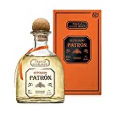 PATRÓN Reposado Premium-Tequila, 40% Vol., 70 cl/700 ml, aus 100 % besten blauen Weber-Agaven, in Mexiko in kleinen Chargen handdestilliert, 2 Monate im Eichenfass gelagert, perfekt für Margaritas
