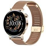 Armband kompatibel med Huawei Watch GT 3/GT2 42 mm metallarmband 20 mm rostfritt stål armband för Galaxy Watch 4 40 mm 44 mm/4 Classic 42 mm 46 mm/Galaxy Watch Active 2, 16.5 cm - 21 cm, Rostfritt