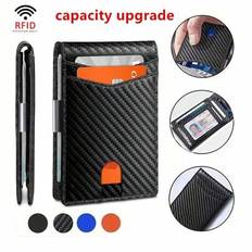 2024 Fashion Wallets For Men Small Money Bag Purses Rfid Carbon Fiber Leather Men Wallets Slim Thin Male Purse Luxury Vallet Gift For Women Gift For H - Multicolor - Multi-size