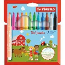 Färgpenna Stabilo Trio Jumbo 12-pack