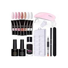 YueWan gel nagel kit nagellack set nagelkit med förlängnings-gel nagelförlängningsformer nagellampa nagelfil för nagelmanikyr nybörjare startkit nagel-gel kit start manikyrverktyg