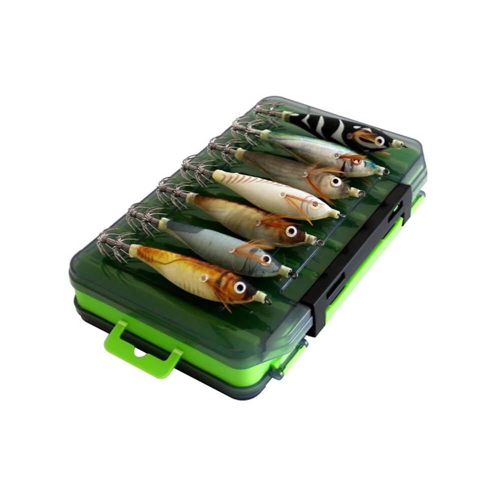 14Pcs Luminous Wooden Shrimp Set Squid Hook Sea Fishing Cuttlefish Squid Umbrella Hook