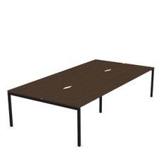 Projektbord Nova U, Design Black / Dark Walnut, Bredde 320 cm