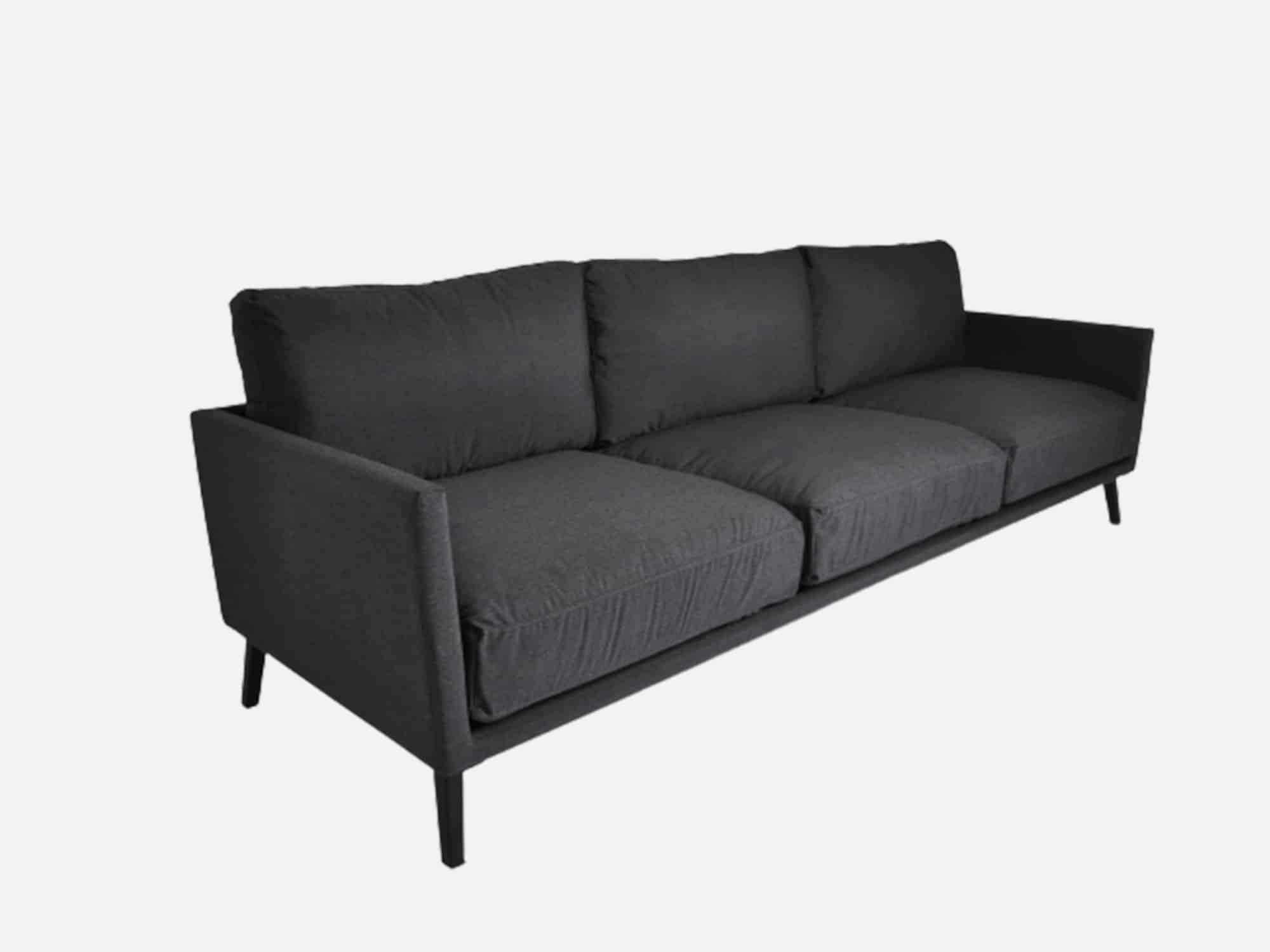 Loungesofa med Allweather hynder Sort.
