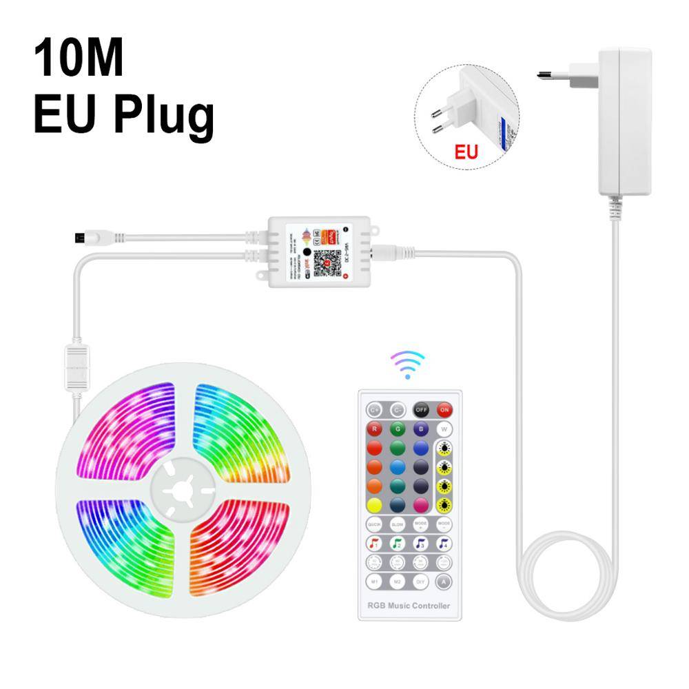 Tuya Smart LED Strip RGB 5050 - 10m uppsättning med eu-kontakt